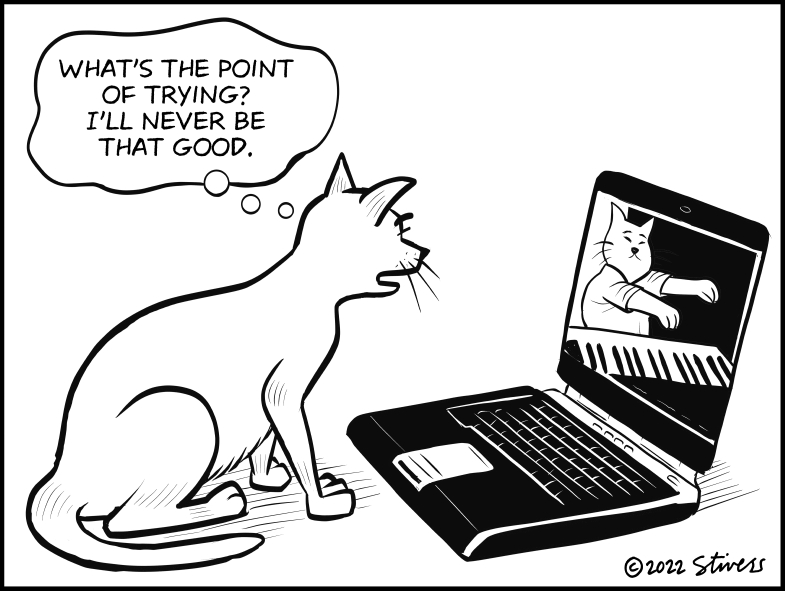 Jealous cat pianist